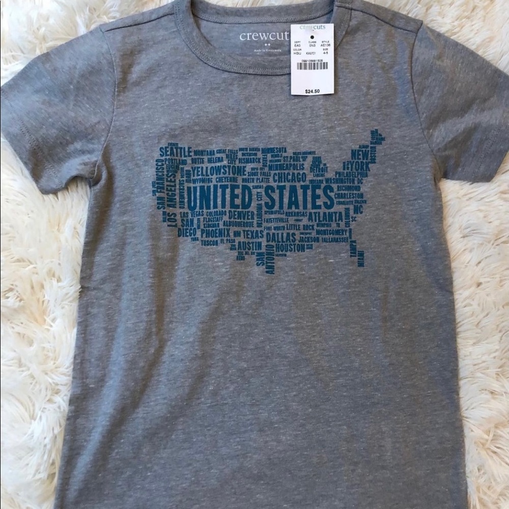 NWT Crewcuts United States Tee